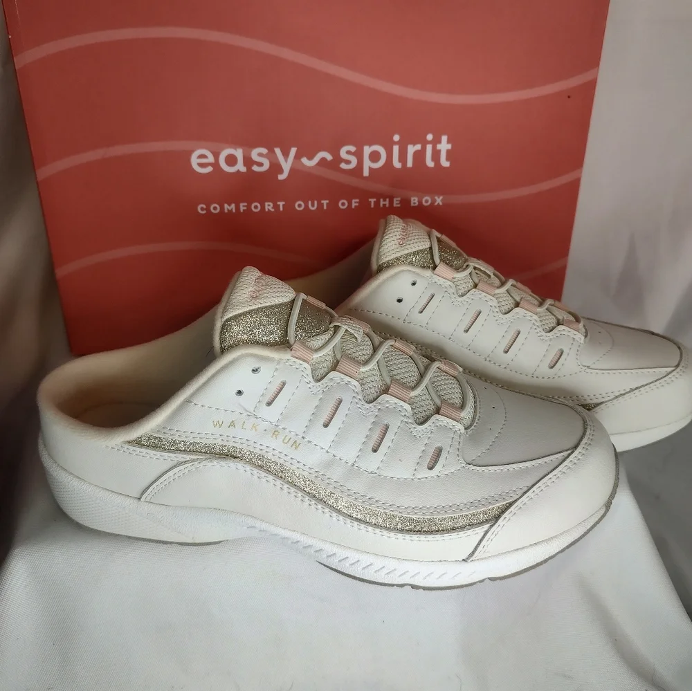 New in Box White Easy Spirit Romy Women's Sneaker Mulesby Easy Spirit - Picture 2 of 7
